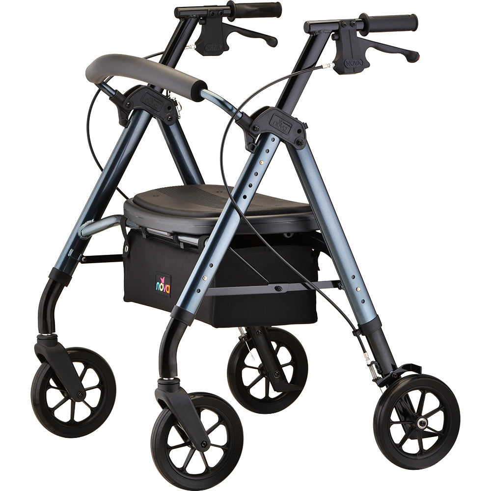 NOVA STAR Petite Rollator | Quick-Fit Design, All-Terrain Wheels, Easy Fold