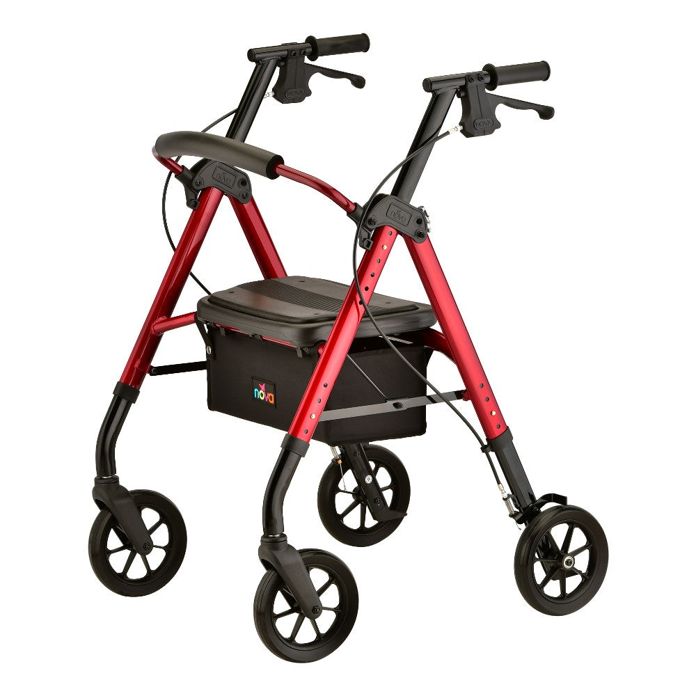 Heavy-Duty Rollator with Extra-Wide Seat & 8" All-Terrain Wheels