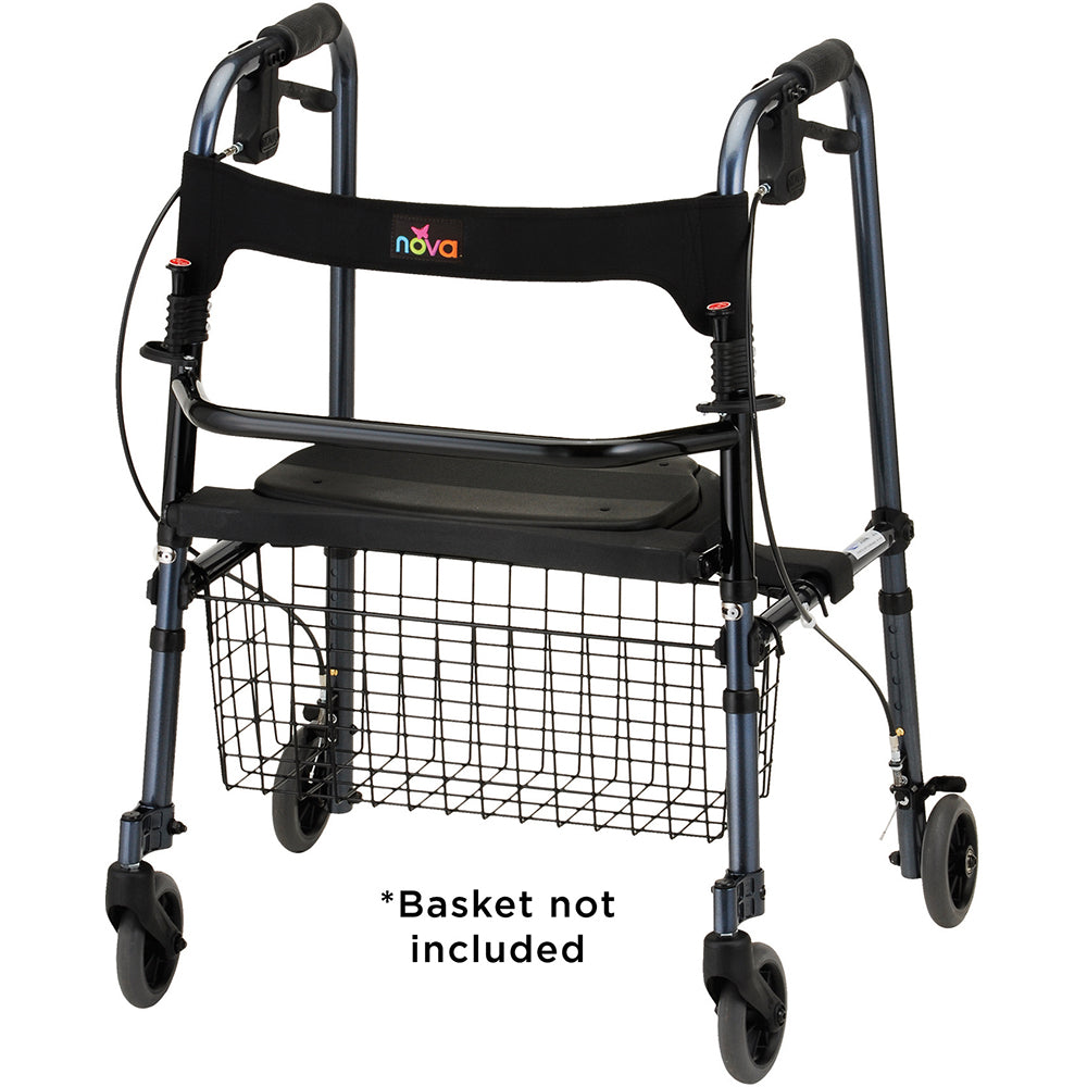 Cruiser De-Light Rolling Walker w/ Adjustable Legs & Locking Hand Brakes