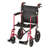 Lightweight Transport Wheelchair with Hand Brakes- Foldable & Durable 20"