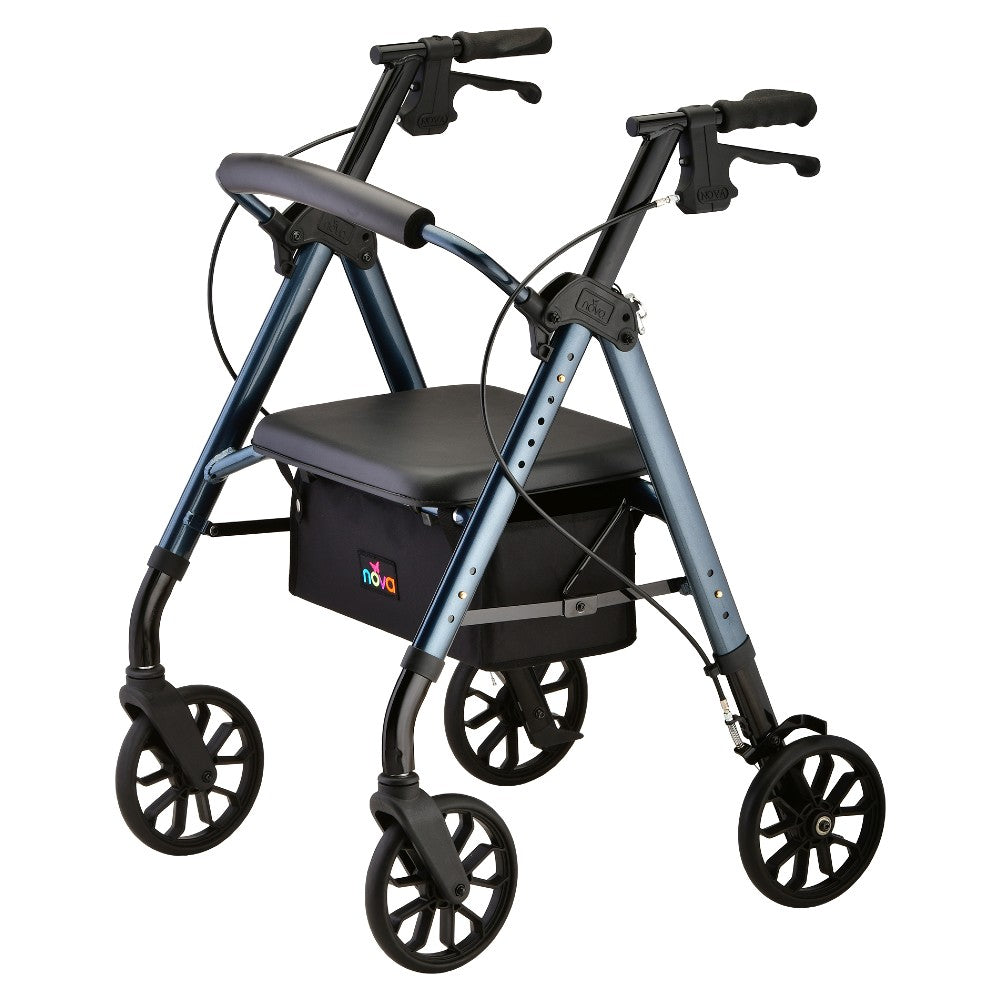 NOVA STAR Rollator - Quick-Fit Design, 8" All-Terrain Wheels, Easy Fold
