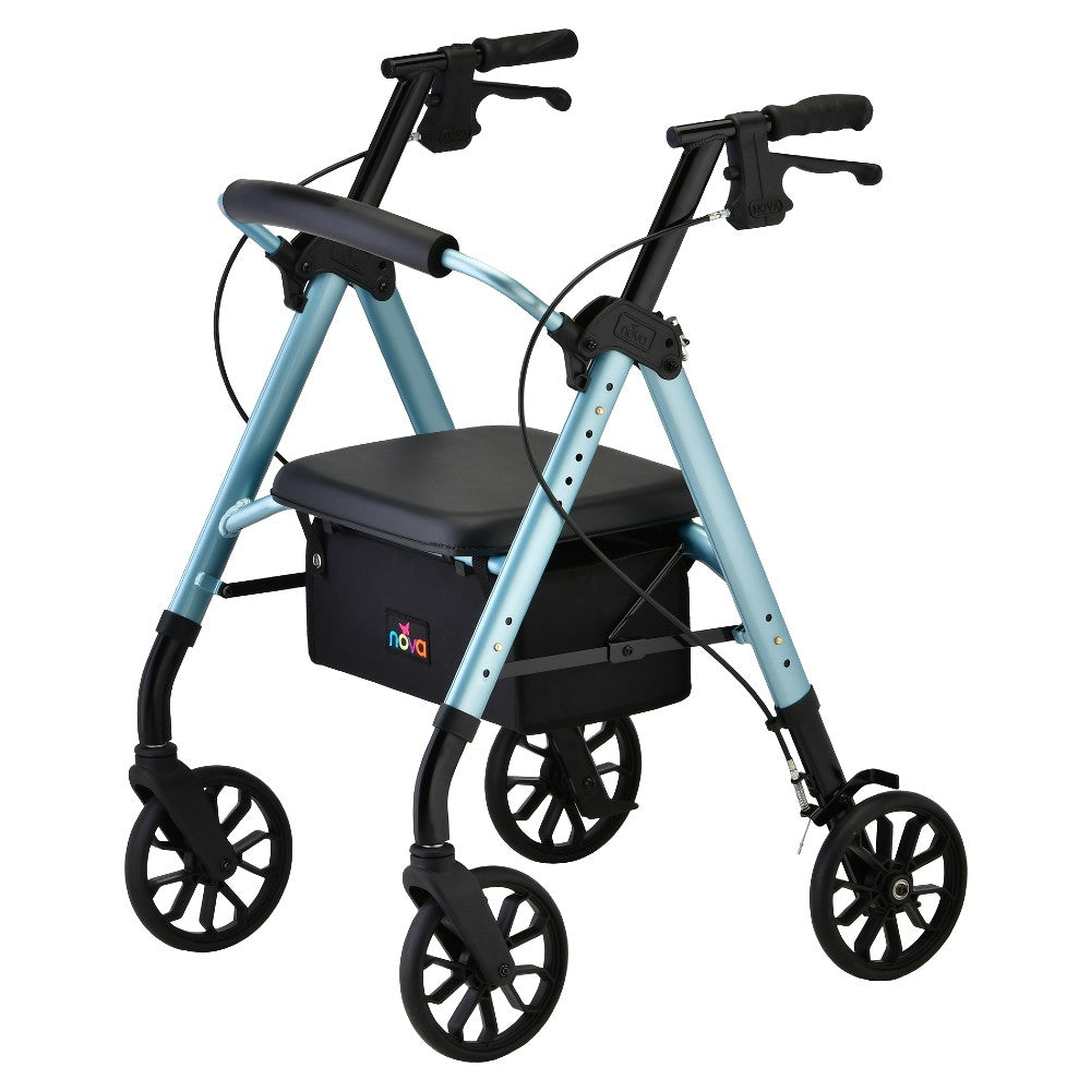 NOVA STAR Rollator - Quick-Fit Design, 8" All-Terrain Wheels, Easy Fold