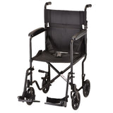 19" Steel Transport Chair – Lightweight, Foldable, and Durable