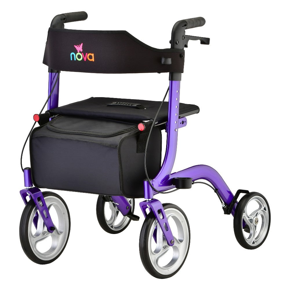 Nova Express Rollator 4328- Lightweight, Foldable Walker with Padded Seat Storage