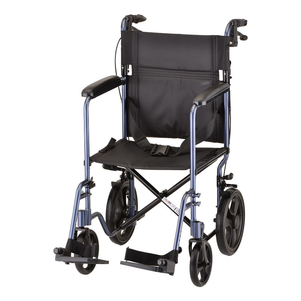 Lightweight Transport Wheelchair with Hand Brakes- Foldable & Durable 20"