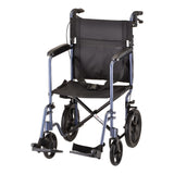 Lightweight Transport Wheelchair with Hand Brakes- Foldable & Durable 20"