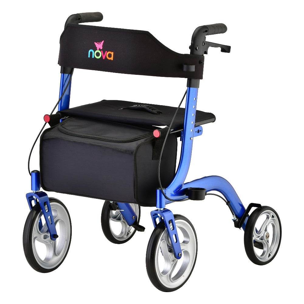 Nova Express Rollator 4328- Lightweight, Foldable Walker with Padded Seat Storage