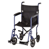 19" Steel Transport Chair – Lightweight, Foldable, and Durable