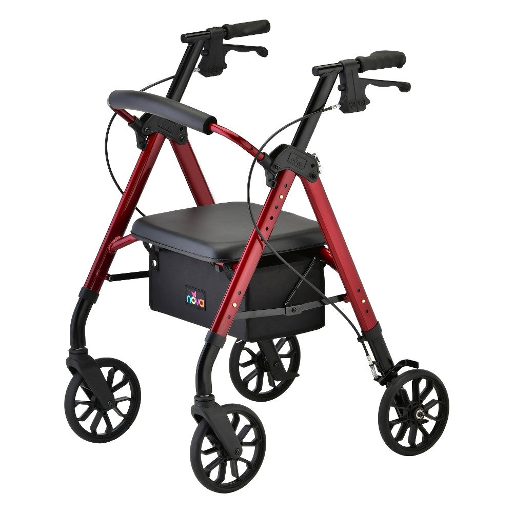 NOVA STAR Rollator - Quick-Fit Design, 8" All-Terrain Wheels, Easy Fold