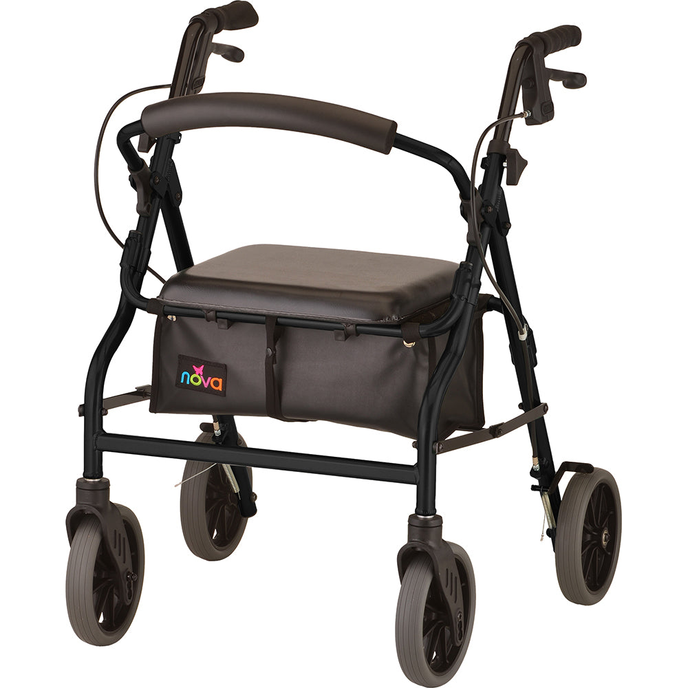NOVA Adjustable Rollator |18”, 20”, 22”, 24” with 8" Wheels & Feather Touch Brakes