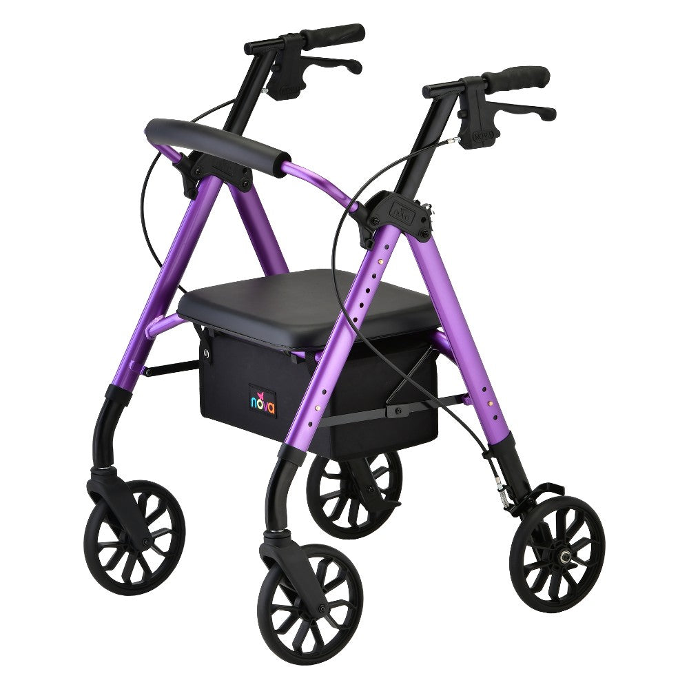 NOVA STAR Rollator - Quick-Fit Design, 8" All-Terrain Wheels, Easy Fold