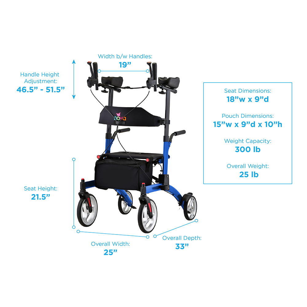 Dragon Rise UP Rollator | Upright Mobility, Foldable, All-Terrain Wheels