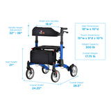 Monarch Open & Fly Rollator | All-Terrain, Ultra Compact, Easy Fold