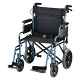 22" Transport Chair with Hand Brakes | Lightweight & Foldable