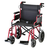 22" Transport Chair with Hand Brakes | Lightweight & Foldable
