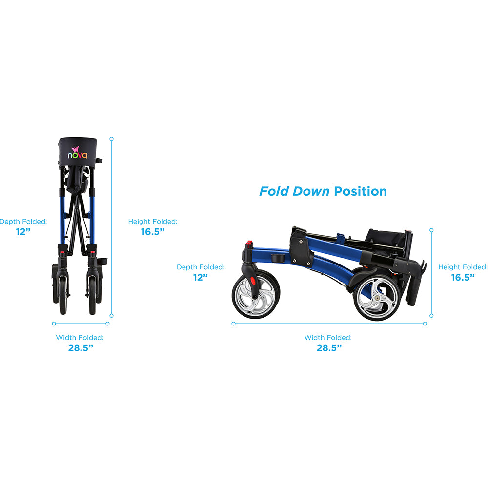 Monarch Open & Fly Rollator | All-Terrain, Ultra Compact, Easy Fold