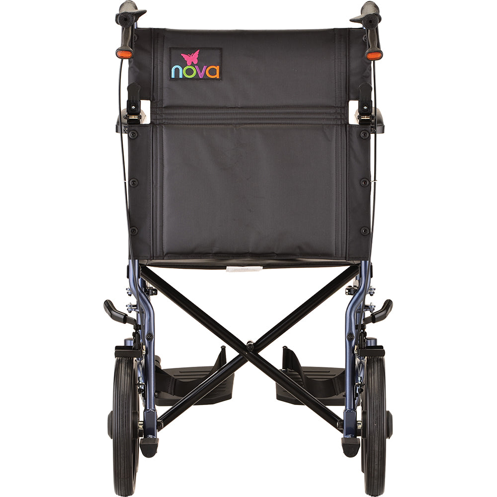 Lightweight Transport Wheelchair with Hand Brakes- Foldable & Durable 20"