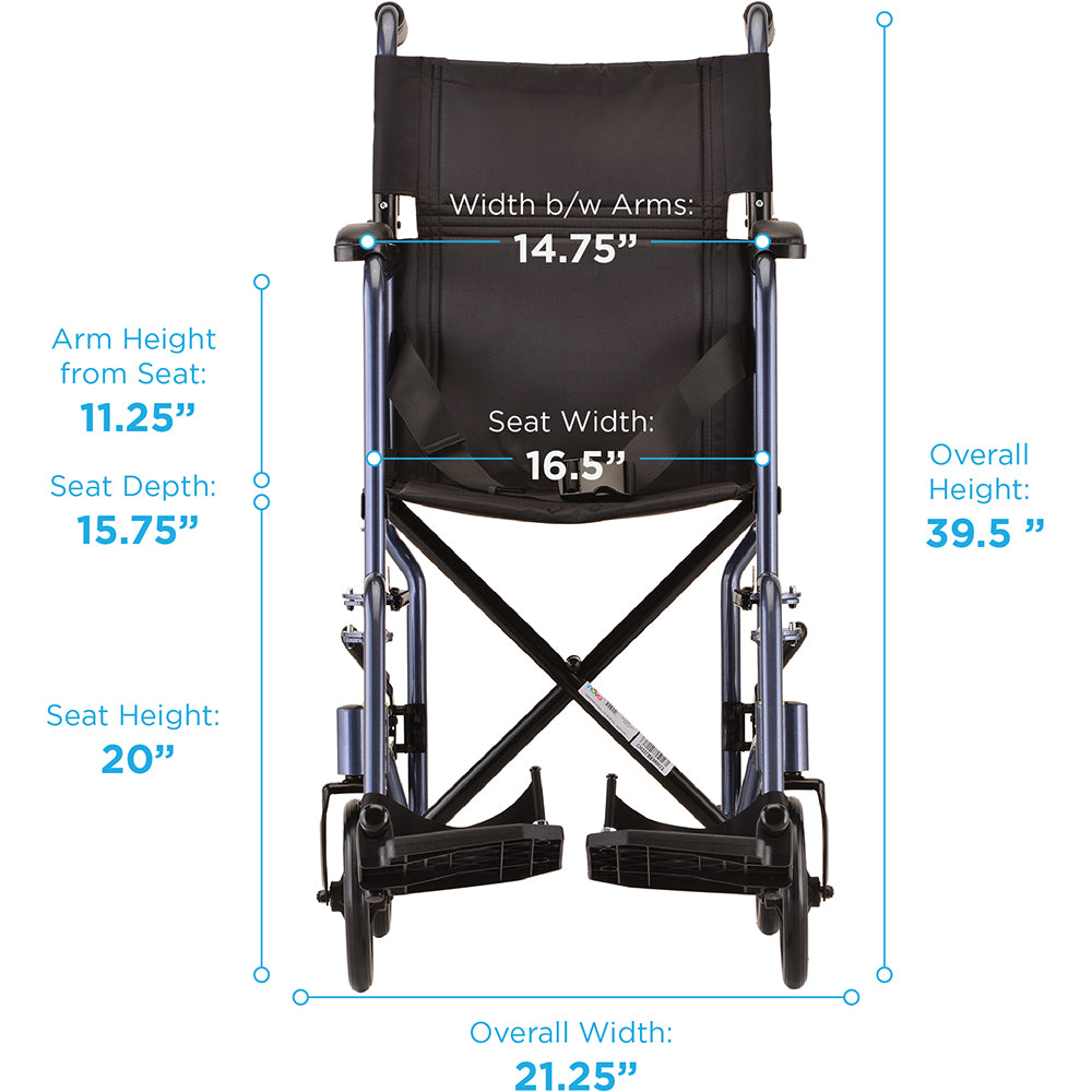 17" / 19" Lightweight Transport Chair - 327