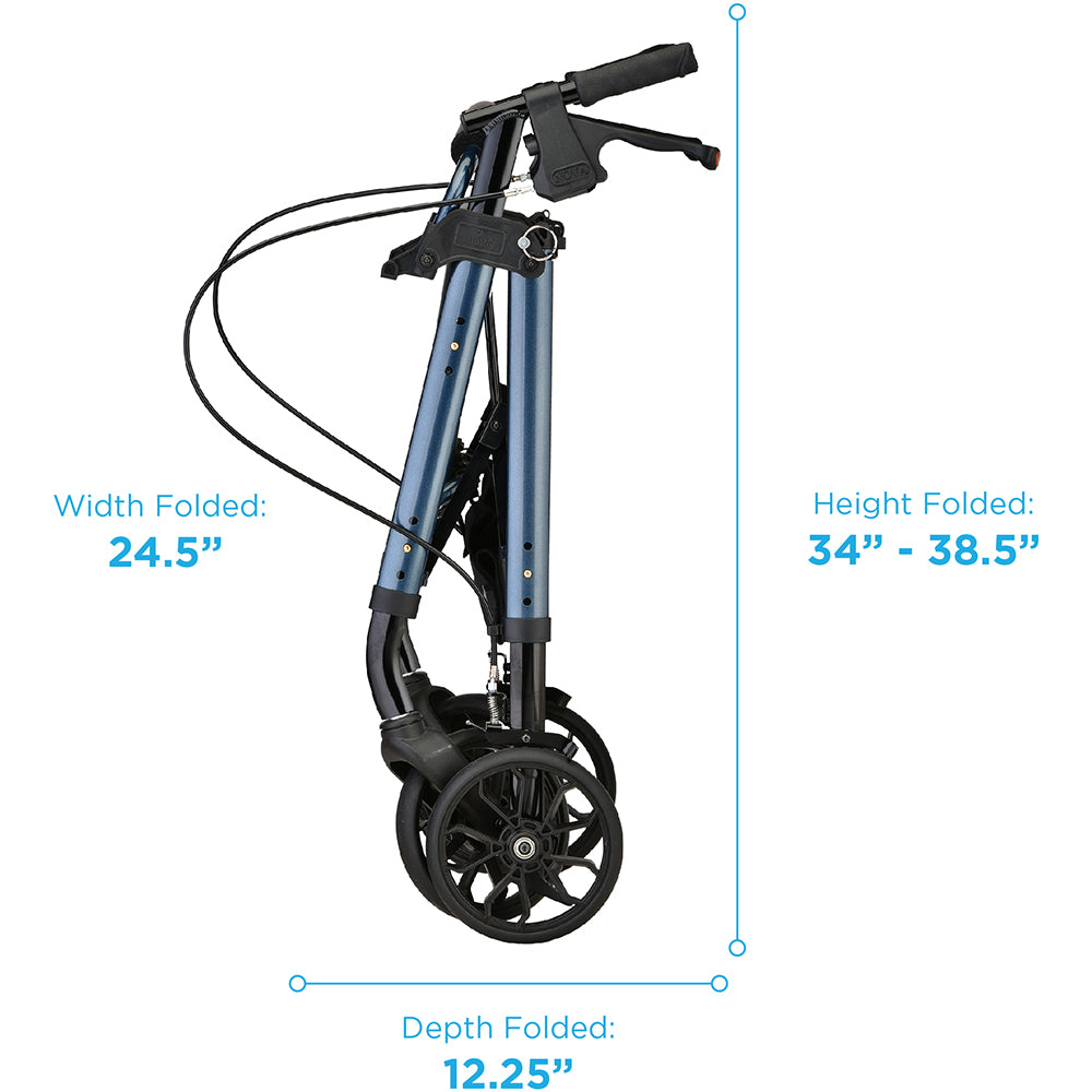 NOVA STAR Petite Rollator | Quick-Fit Design, All-Terrain Wheels, Easy Fold