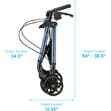 NOVA STAR Petite Rollator | Quick-Fit Design, All-Terrain Wheels, Easy Fold