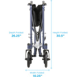 19" Steel Transport Chair – Lightweight, Foldable, and Durable