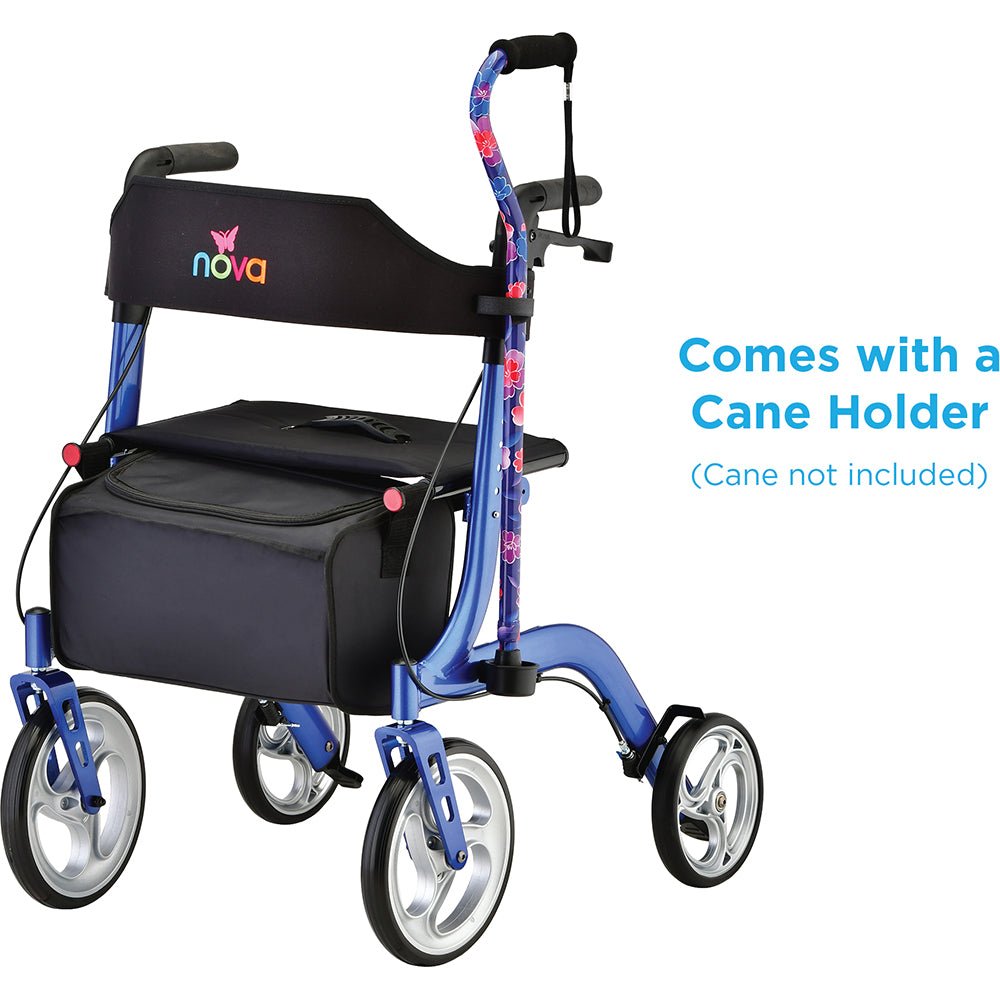 Nova Express Rollator 4328- Lightweight, Foldable Walker with Padded Seat Storage