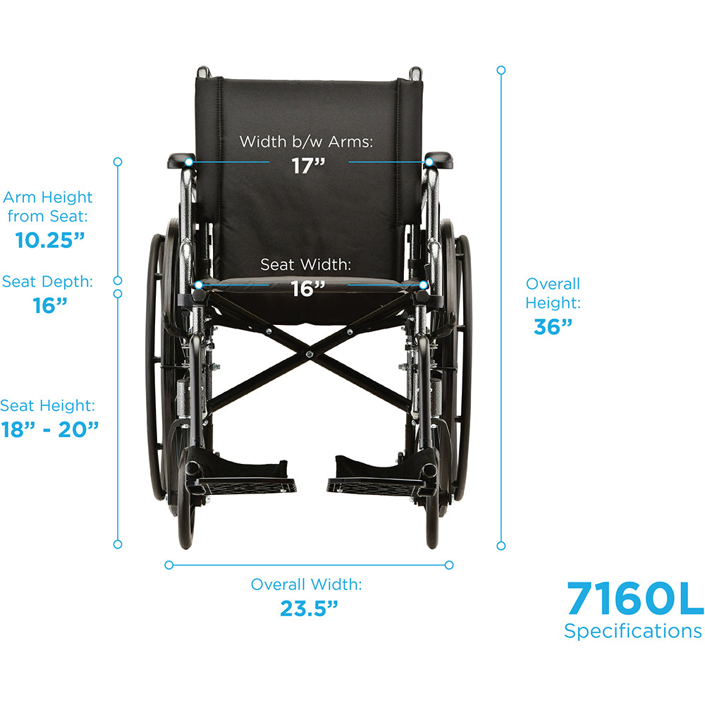 Hammertone Wheelchair Lightweight - Flip Back Detachable