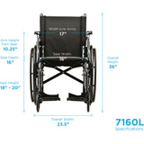 Hammertone Wheelchair Lightweight - Flip Back Detachable