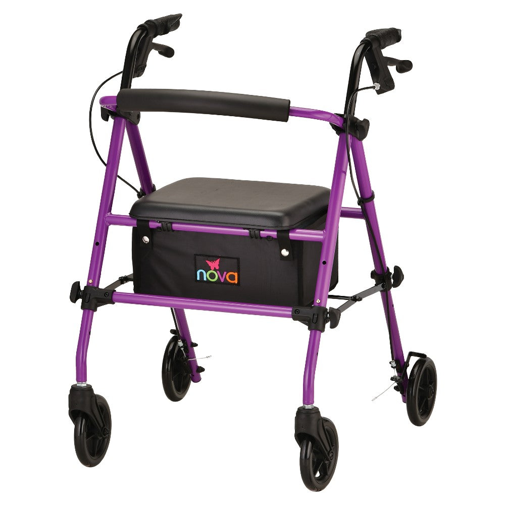 Nova Journey Rolling Walker - Steel Frame, Seat & Storage