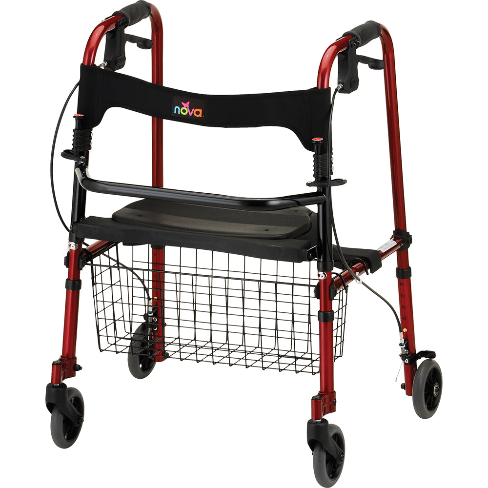 Cruiser De-Light Rolling Walker w/ Adjustable Legs & Locking Hand Brakes