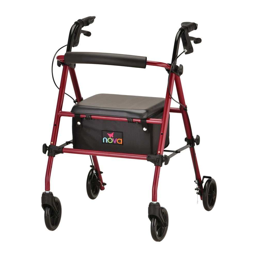 Nova Journey Rolling Walker - Steel Frame, Seat & Storage
