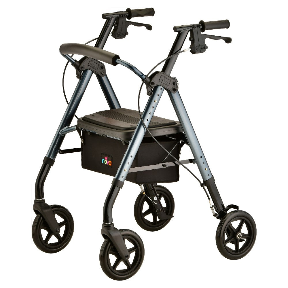 NOVA STAR Rollator with Quick-Fit Adjustable Seat and Deluxe Features