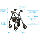 NOVA STAR Rollator with Quick-Fit Adjustable Seat and Deluxe Features