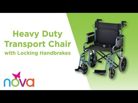 22" Transport Chair with Hand Brakes | Lightweight & Foldable