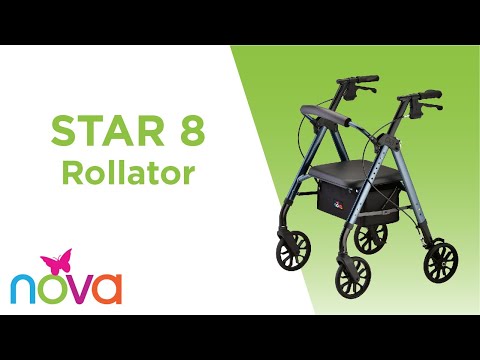 NOVA STAR Rollator - Quick-Fit Design, 8" All-Terrain Wheels, Easy Fold