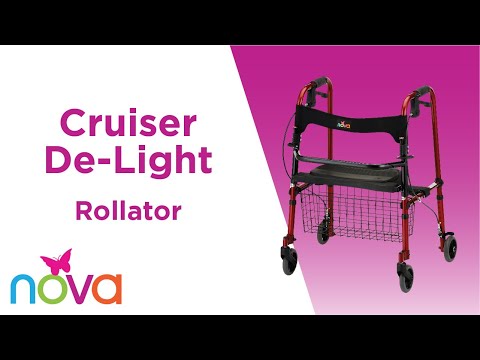 Cruiser De-Light Rolling Walker w/ Adjustable Legs & Locking Hand Brakes