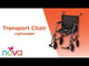 19" Lightweight Transport Chair with Swing Away Footrests - 377B-R
