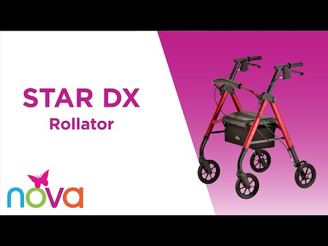 NOVA STAR Rollator with Quick-Fit Adjustable Seat and Deluxe Features
